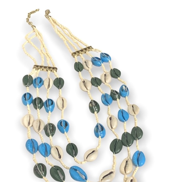 Jewelry - Natural Cowrie shells necklace cowrie shell multi strand beads necklace